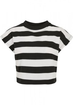 Dámské tričko Urban Classics Stripe Short - černo/bílé pruhy
