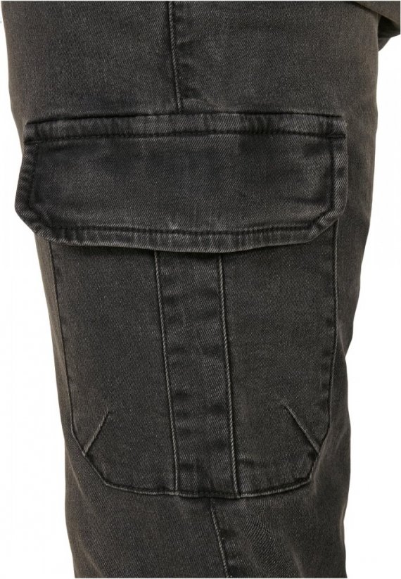 Spodnie Urban Classics Denim Cargo Jogging Pants - real black washed
