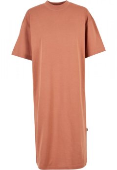 Ladies Organic Long Oversized Tee Dress - terracotta