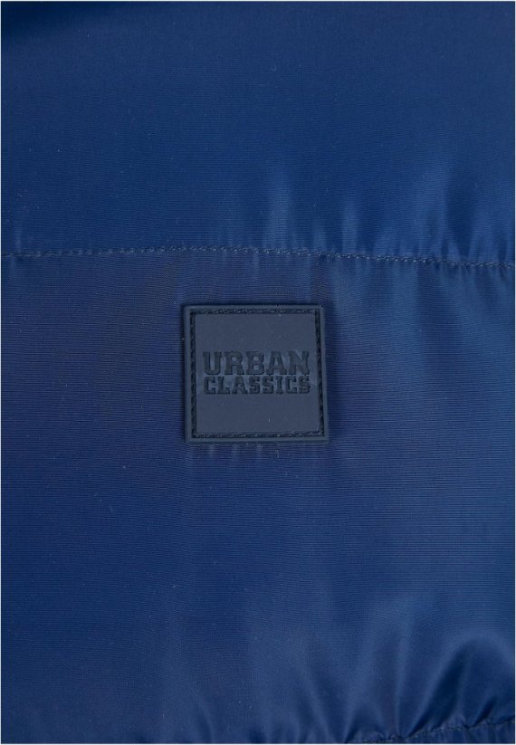 Modrá pánska zimná bunda Urban Classics Hooded Puffer Jacket