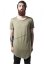 Long Open Edge Front Zip Tee - lightolive