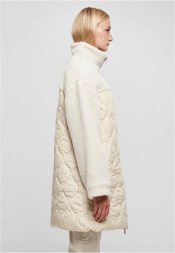 Světlý dámský sherpa kabát Urban Classics Oversized Quilted