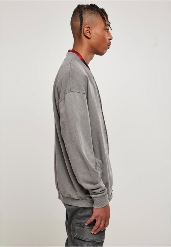 Pánská bomber mikina Urban Classics Washed Sweat - šedá