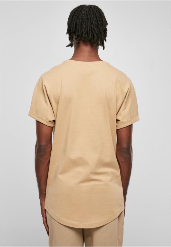Long Shaped Turnup Tee - unionbeige