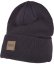 Čepice Urban Classics Leatherpatch Long Beanie - plum