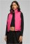 Ladies Reversible Cropped Puffer Vest - black/fuchsia