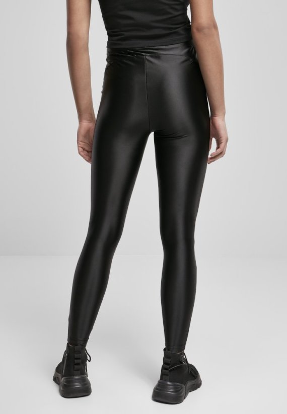 Černé dámské legíny Urban Classics Highwaist Shiny Metalic