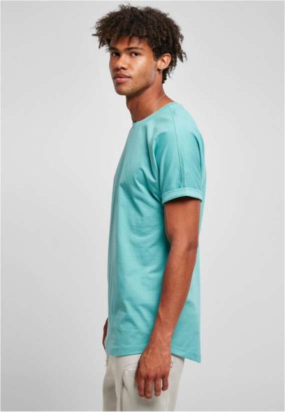 Long Shaped Turnup Tee - glass