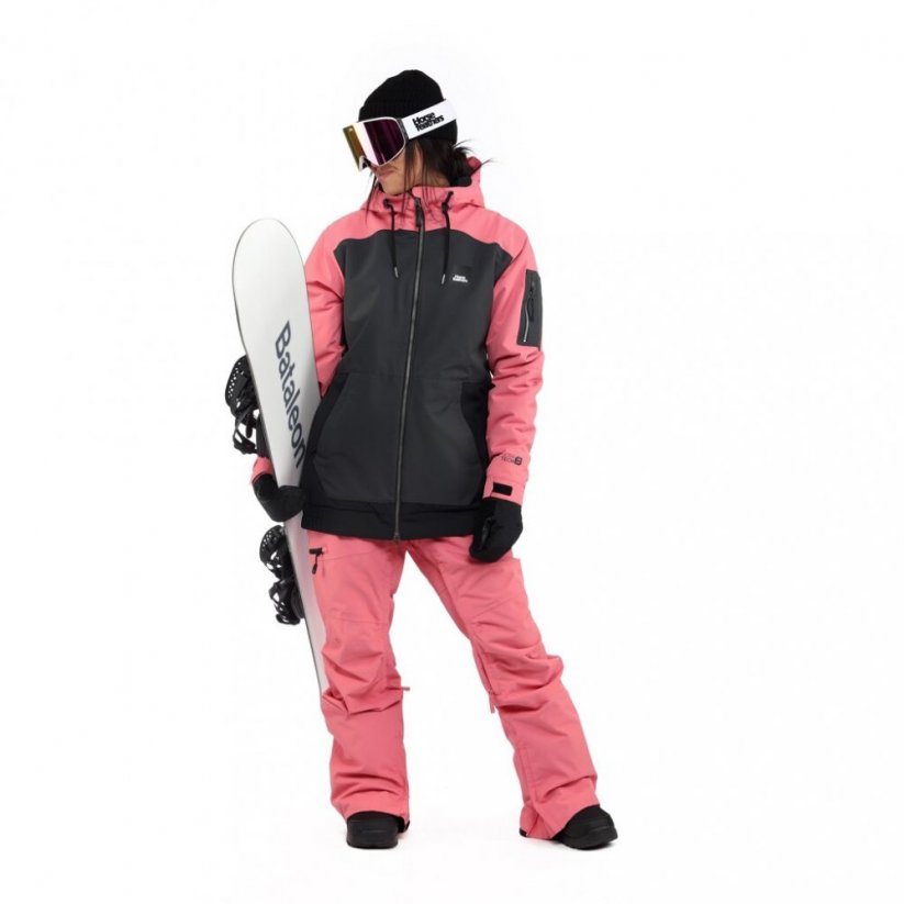 Růžovo/šedá snowboardová dámská bunda Horsefeathers Taia