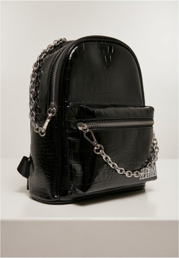 Dámský mini batoh Urban Classicws Croco Synthetic Leather - černý
