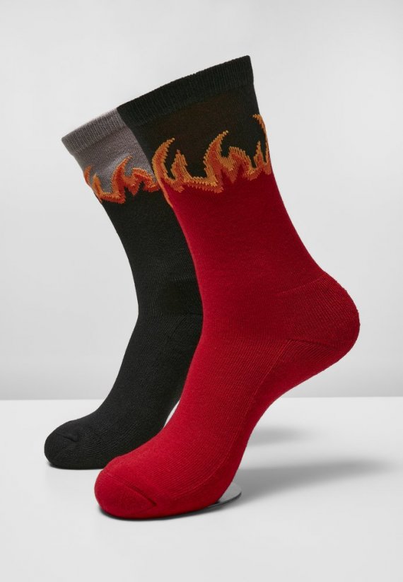 Ponožky Mister Tee Long Flame Socks  2-Pack