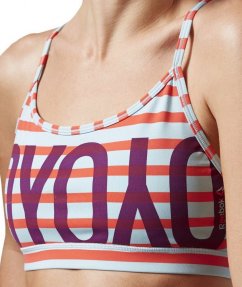 Podprsenka Reebok Y Stripe Bra laser red