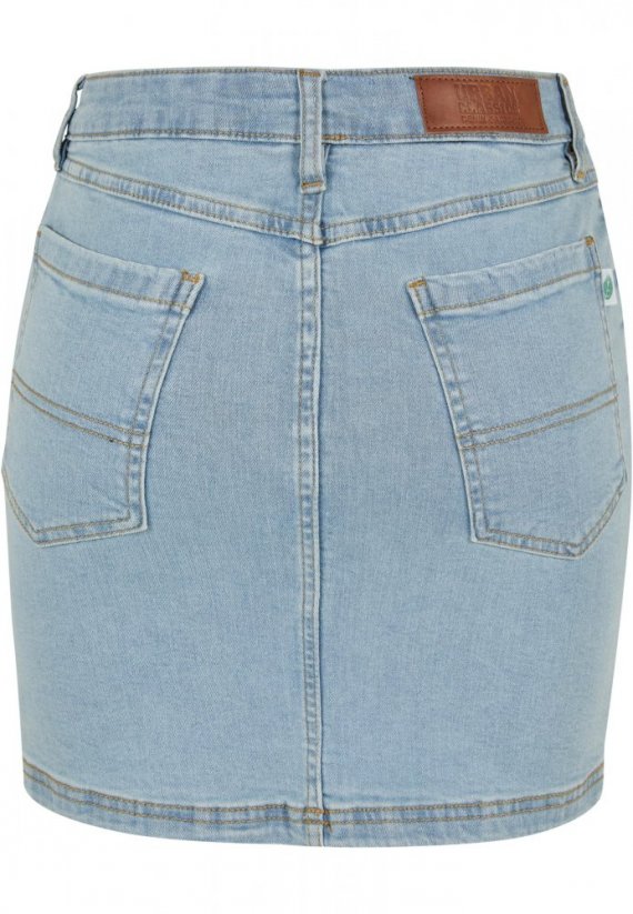 Ladies Organic Stretch Denim Mini Skirt - clearblue bleached