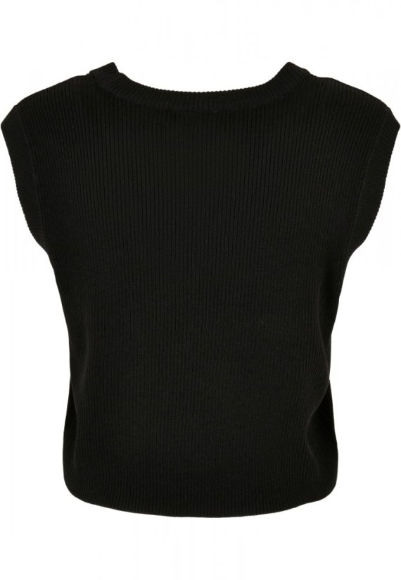 Damski podkoszulek Urban Classics Ladies Short Knittd Slip On - black