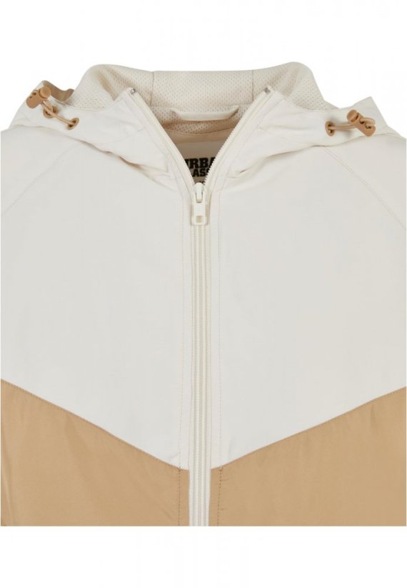 Dámská jarní/podzimní bunda Urban Classics Ladies Arrow Windbreaker - béžová,bílá