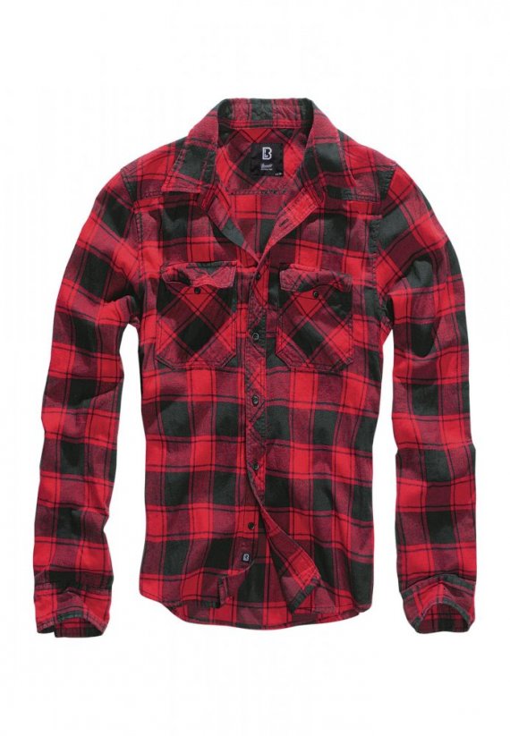 Pánská košile Brandit Checked Shirt - černá, červená