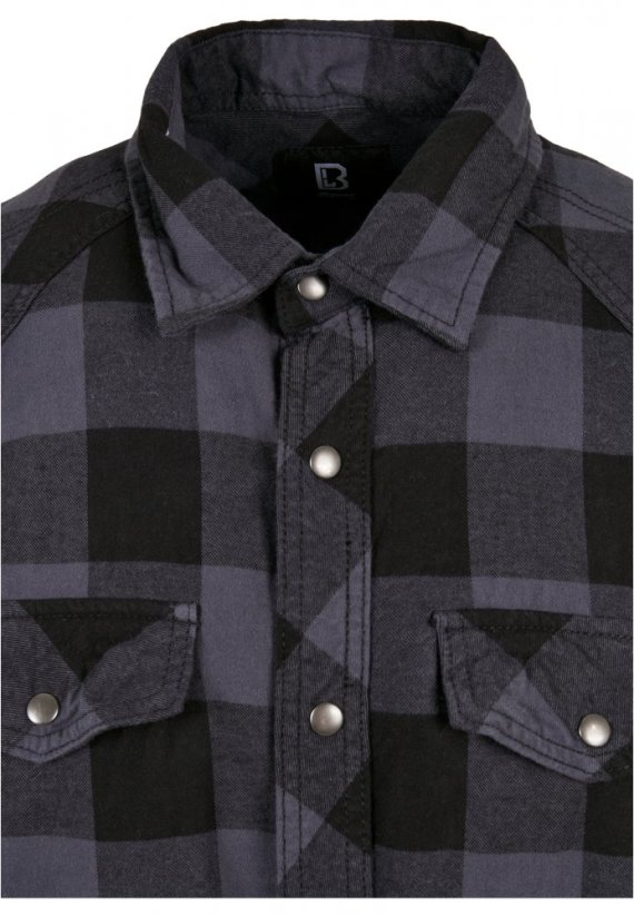 Černo/šedá pánská košile bez rukávu Brandit Checkshirt Sleeveless