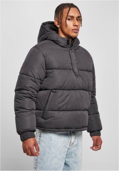 Męska kurtka zimowa Urban Classics Hooded Cropped Pull Over - czarna