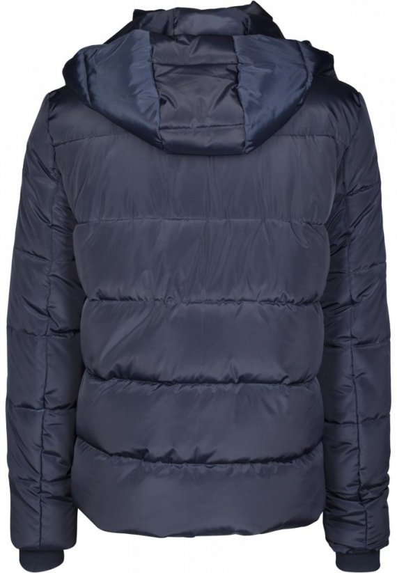Męska zimowa pikowana kurtka Urban Classics Hooded Puffer - niebieska