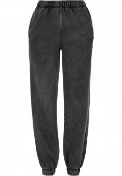 Damskie spodnie dresowe Urban Classics High Waist Stone Washed - czarne