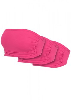 Ladies Bandeau Top 3-Pack - fuchsia+fuchsia+fuchsia