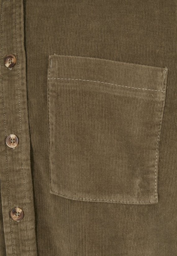 Dámska košeľa Urban Classics Corduroy Oversized Shirt - olive