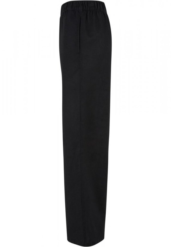 Ladies Linen Mixed Wide Pants - black