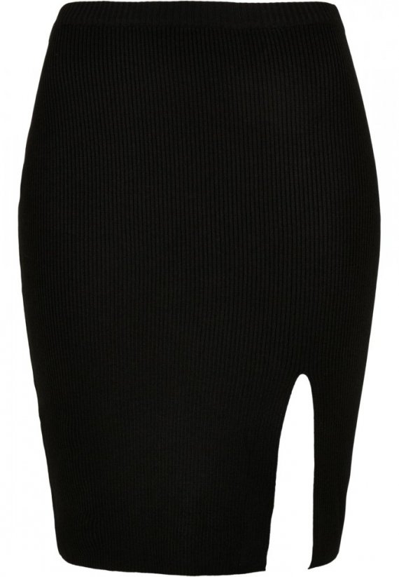 Ladies Rib Knit Skirt - black