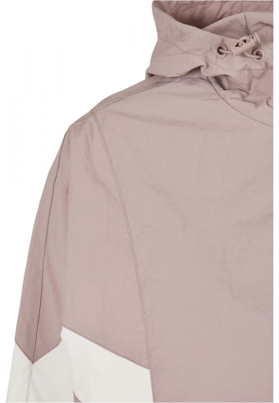 Ladies Crinkle Batwing Jacket - duskrose/whitesand