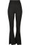 Ladies High Waist Rib Flared Leggings - black
