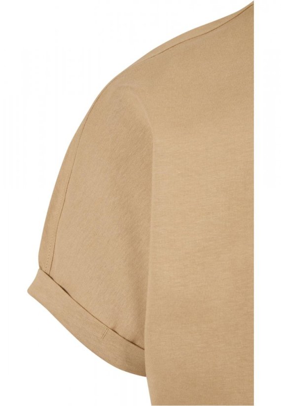 Long Shaped Turnup Tee - unionbeige