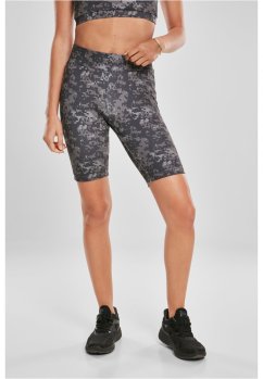 Ladies High Waist Camo Tech Cycle Shorts - dark digital camo