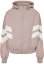 Ladies Crinkle Batwing Jacket - duskrose/whitesand