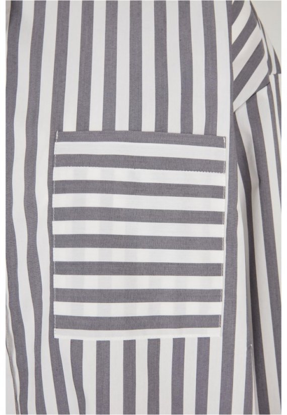 Ladies Oversized Stripe Shirt - white/darkshadow