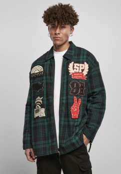 Pánská bunda Southpole Flannel Application Shirt - zelená