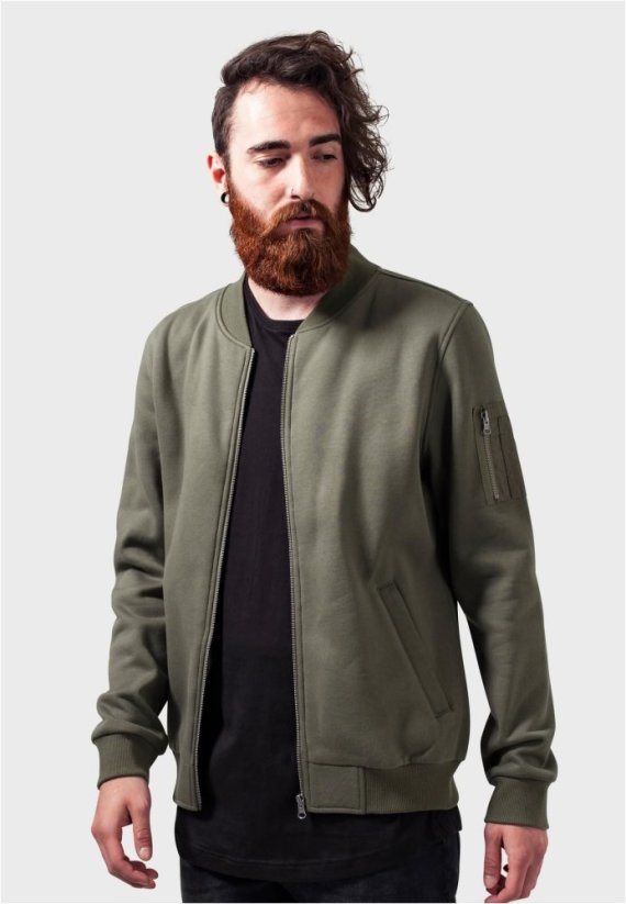 Sweat Bomber Jacket black XL - olive
