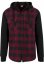Košeľa Urban Classics Hooded Checked Flanell Sweat Sleeve Shirt - blk/burgundy/blk