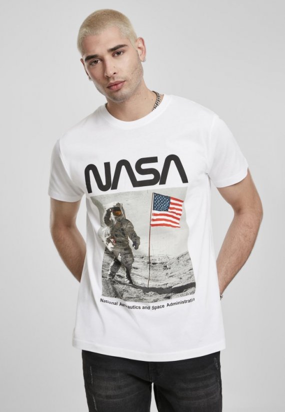 Tričko Mister Tee NASA Moon Man Tee - white