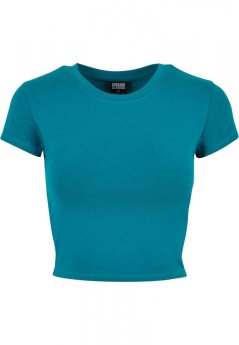 Ladies Stretch Jersey Cropped Tee - watergreen