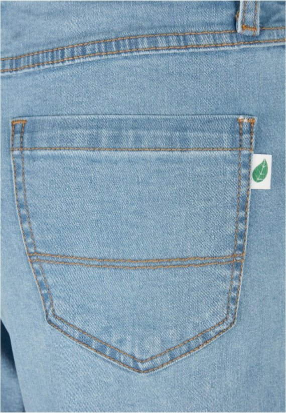 Ladies Organic Stretch Denim 5 Pocket Shorts - clearblue bleached