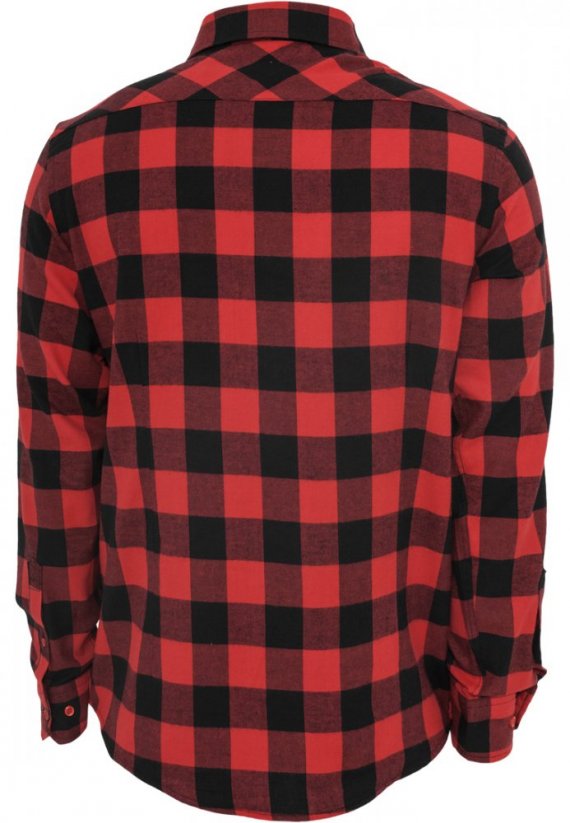 Pánska košeľa Urban Classics Checked Flanell Shirt - čierna,červená
