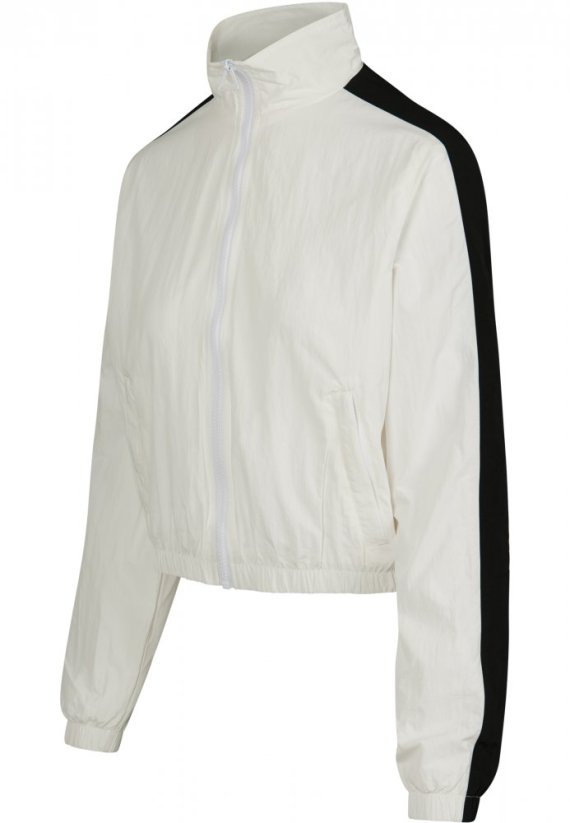 Bunda Urban Classics Ladies Short Striped Crinkle Track Jacket - white/black