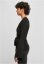 Ladies Rib Knit Wrapped Cardigan - black