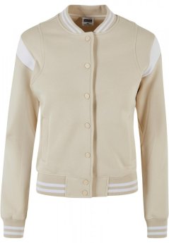 Ladies Inset College Sweat Jacket - softseagrass/white