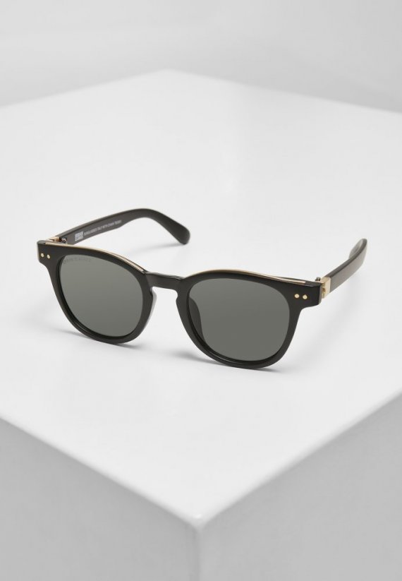 Sunglasses Italy with chain - black/gold/gold