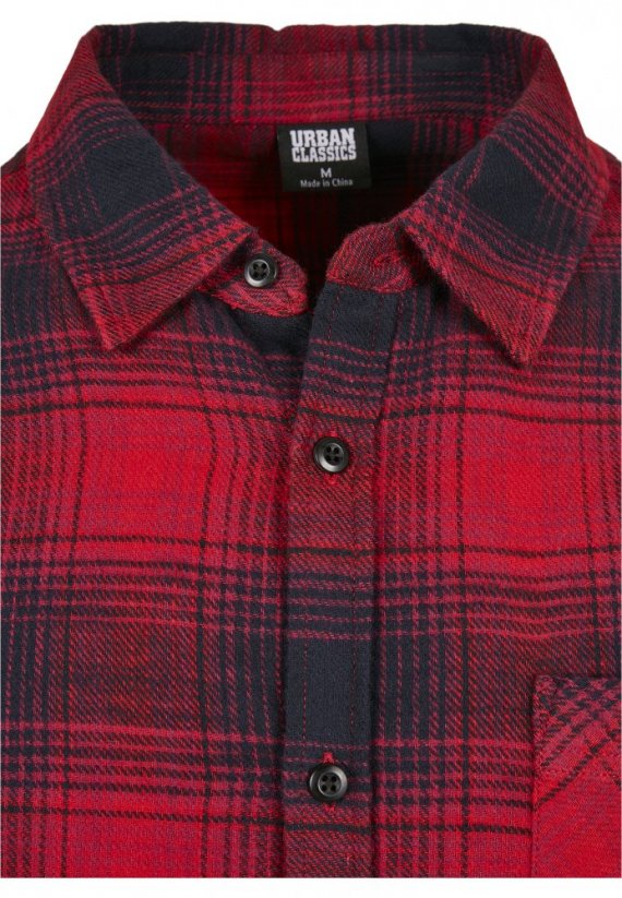 Pánská košile Urban Classics Oversized Checked Grunge Shirt - červená,černá