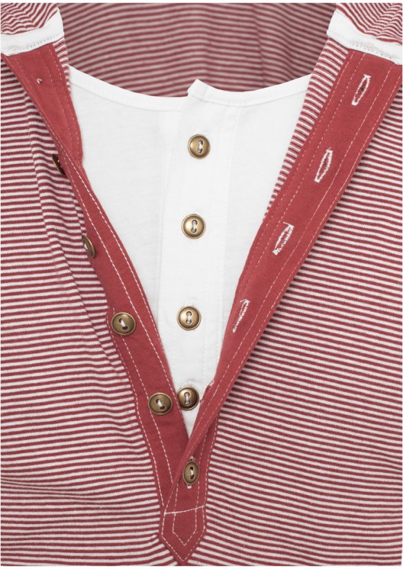 Bluza Urban Classics Fine Stripe Button Jersey Hoody - ruby/wht