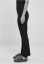 Ladies High Waist Rib Flared Leggings - black