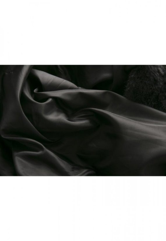 Dámský kabát Urban Classics Hooded Teddy - černý