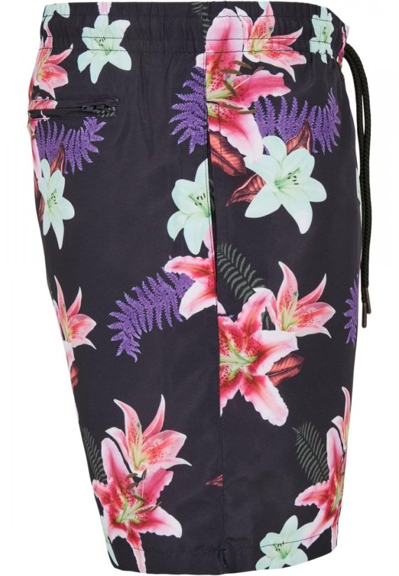 Pánské koupací šortky Urban Classics Pattern Swim Shorts - dark jungle aop